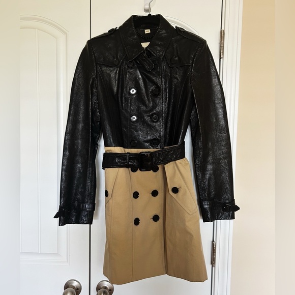 ❤️Burberry Half Leather Trench Coat❤️ - Picture 1 of 5